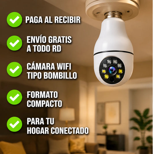 Nueva Cámara WiFi Tipo Bombillo RoomWatch™