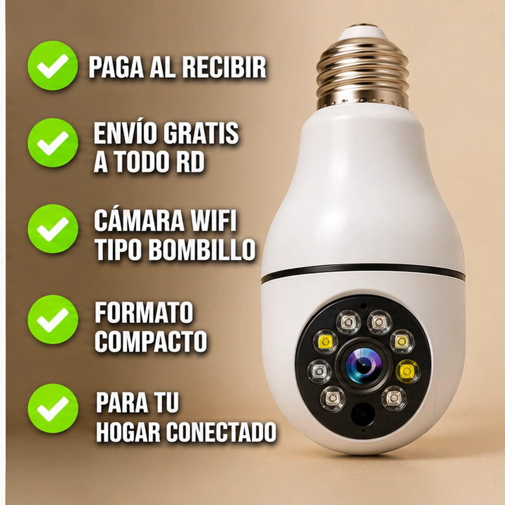 Nueva Cámara WiFi Tipo Bombillo RoomWatch™
