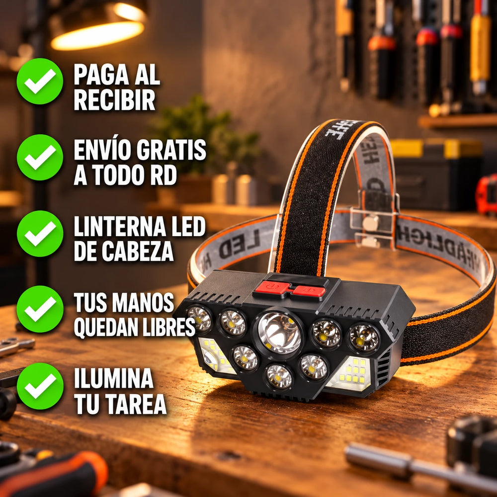 Nueva Linterna Frontal HandsFreeGlow™
