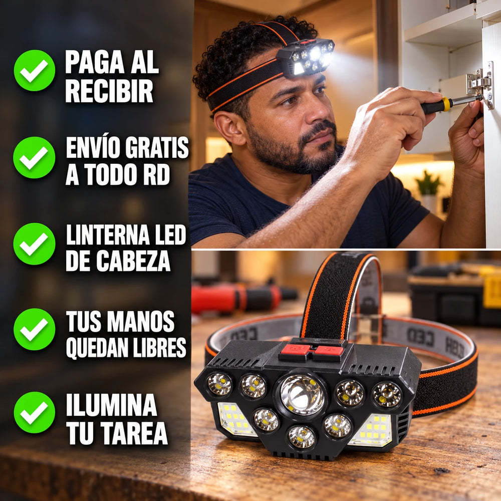 Nueva Linterna Frontal HandsFreeGlow™