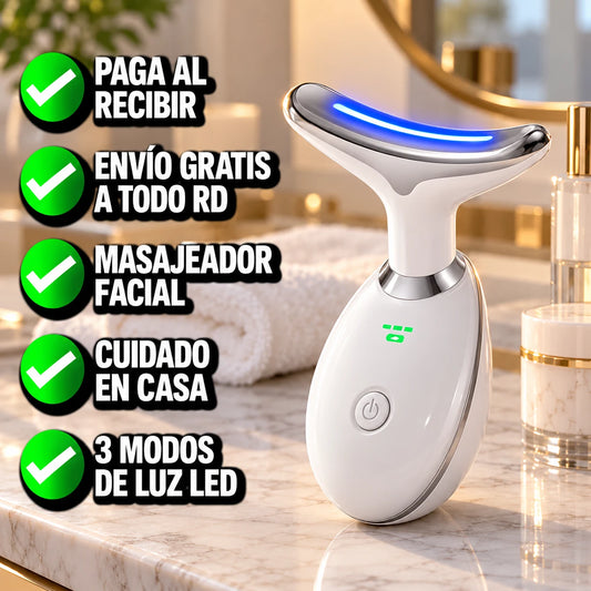 Nuevo Masajeador Facial de 3 Luces LED LumiCare™