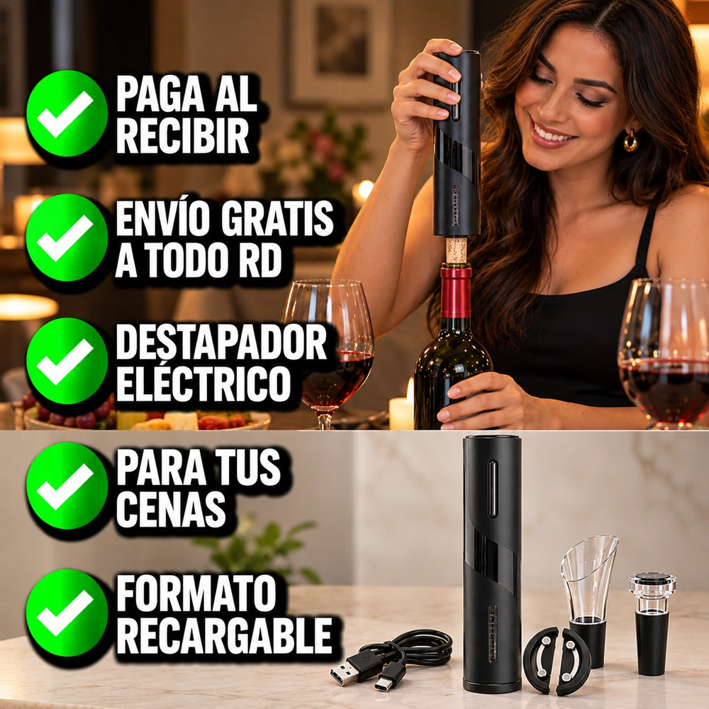 Nuevo Destapador de Vino Eléctrico CorkEase™