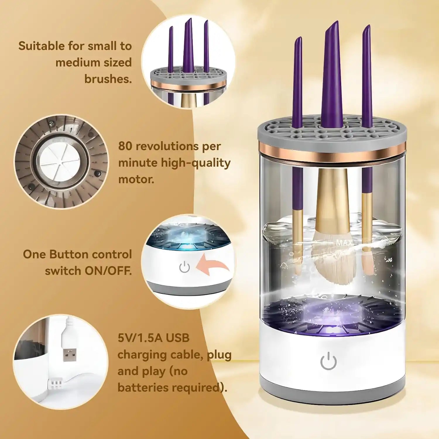 Nueva Máquina limpiadora de brochas de maquillaje eléctrica + 🎁 Regalo Incluido