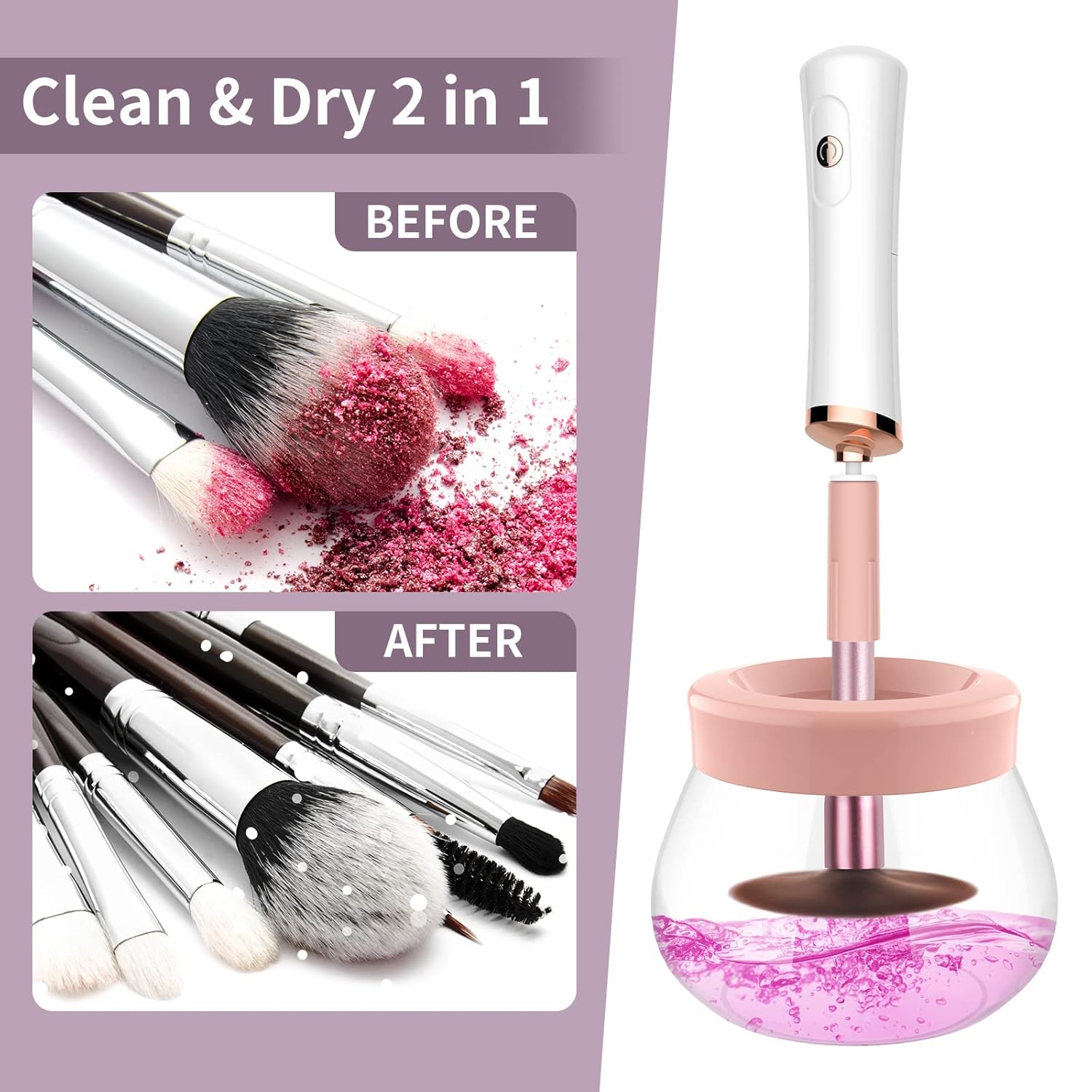 Máquina Limpiadora y Secadora de Brochas de Maquillaje ✨