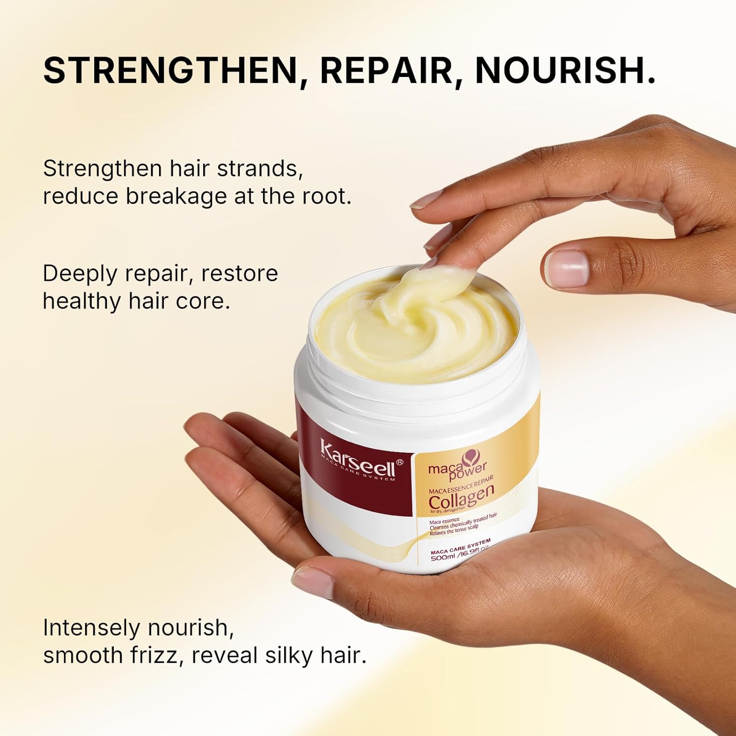 Nueva Mascarilla Karseell con Colágeno para Cabello Seco y Maltratado + 🎁 Regalo Incluido